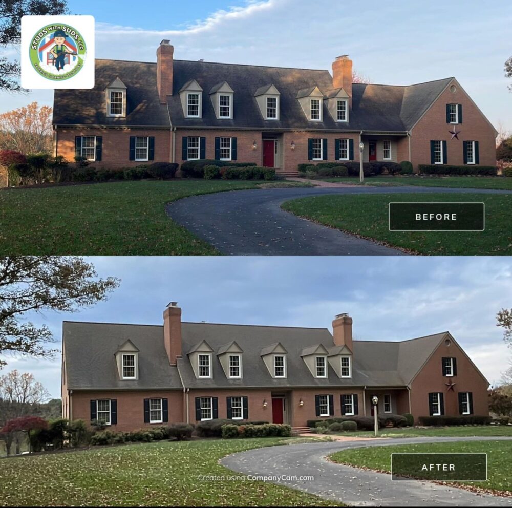 Dayton roof before and after soft washing