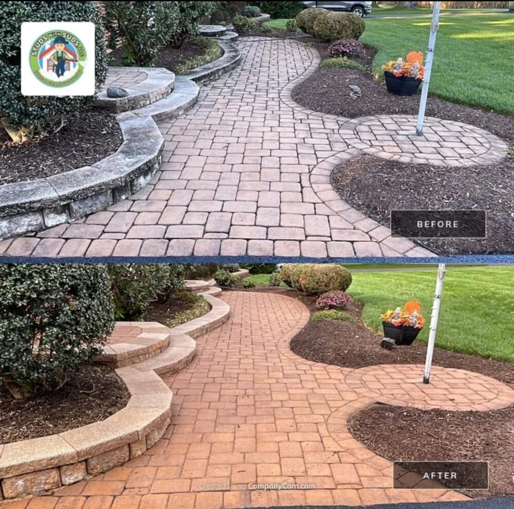 Glenwood, Maryland paver cleaning before and after